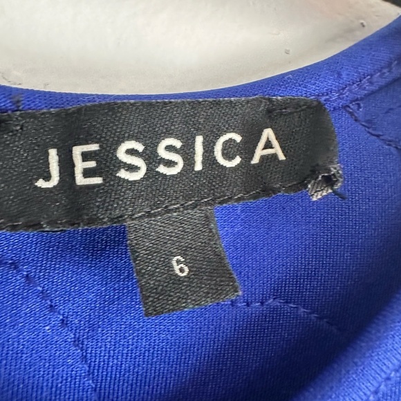 Jessica Blue Sheath Mini Dress Sleeveless Crew Neck - Picture 4 of 6